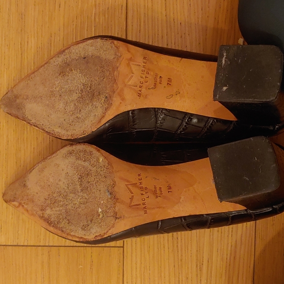 Marc Fisher Croc Embossed Block Heels - Picture 3 of 5